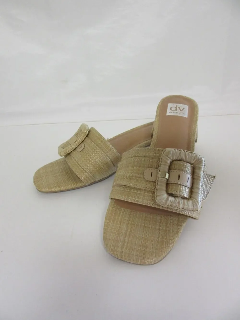 DOLCE VITA Nayte Raffia 10 Slip On Slide Comfort Casual Summer Sandals